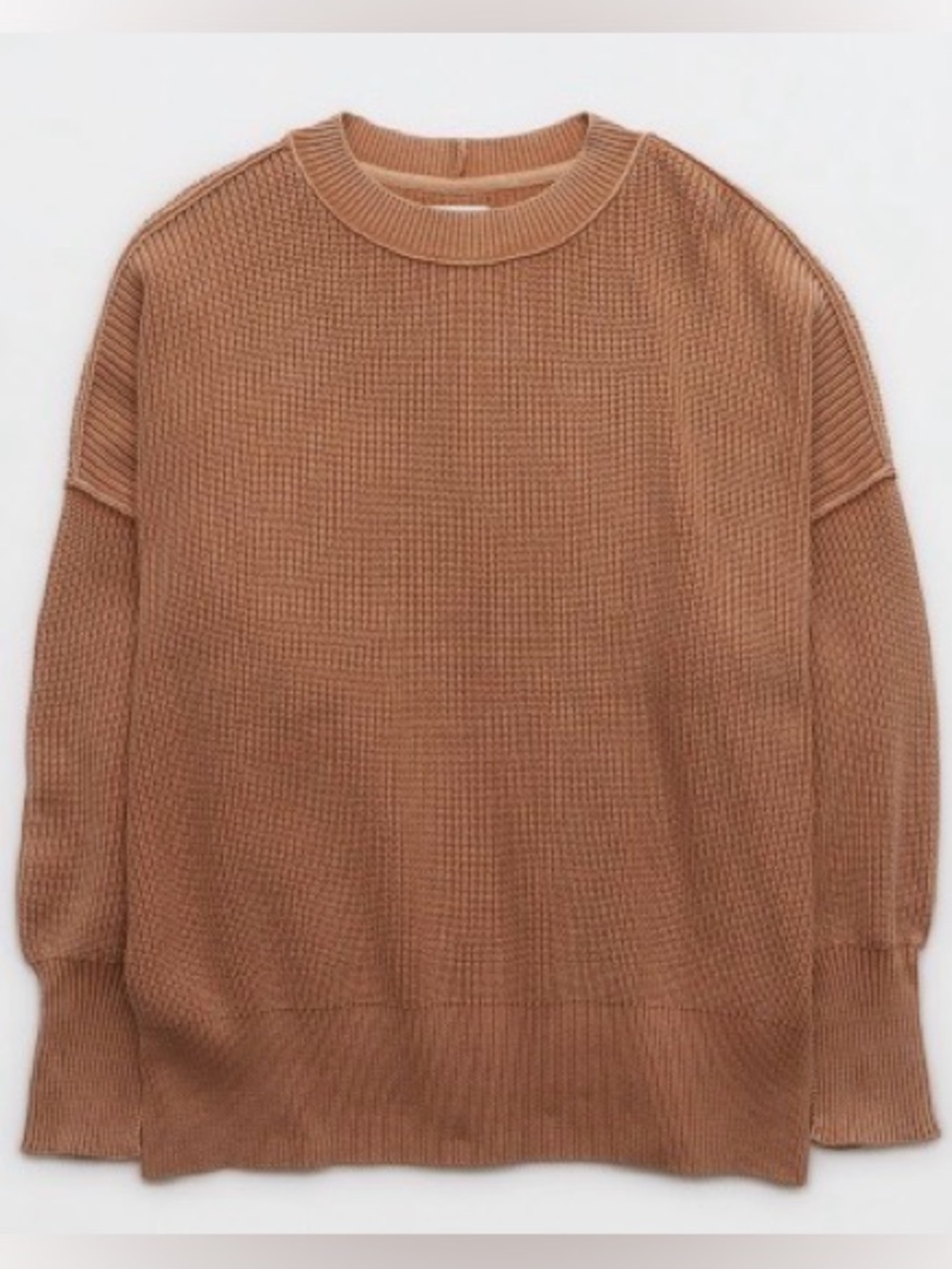aerie Men's Crewneck Sweater in Camel Brown